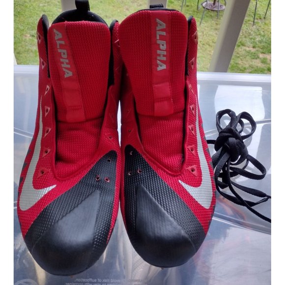 Nike Cleats Alpha Menace Pro 884527-600 Size 13 - Black/White Tough Red - Picture 4 of 8